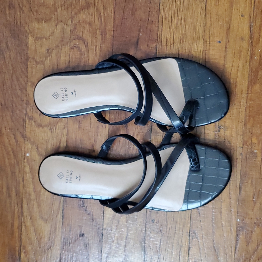 Call It Spring Vegan Leather Croc Slides - image 1